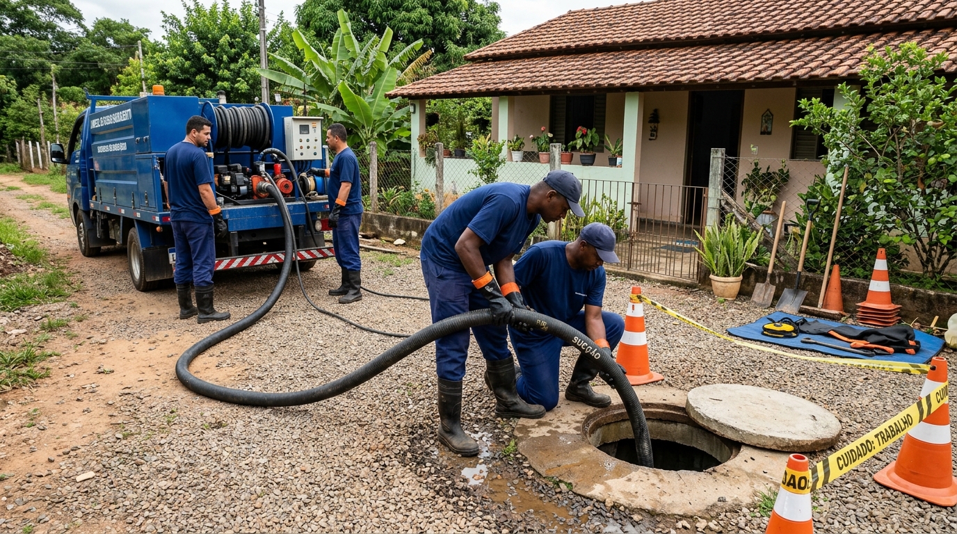 Equipe de desentupimento de fossa em Florianópolis-SC