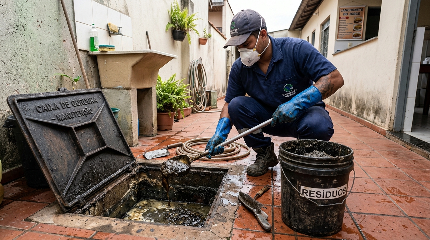 Remoção de lodo de caixa de gordura em Florianópolis-SC